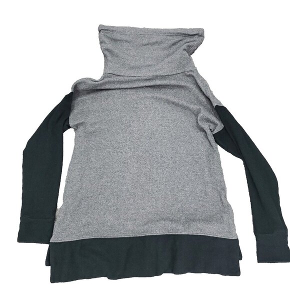Soft Surroundings Sweater Womens Petite Medium PM Gray Turtle Cowl Neck Pullover - Picture 6 of 8
